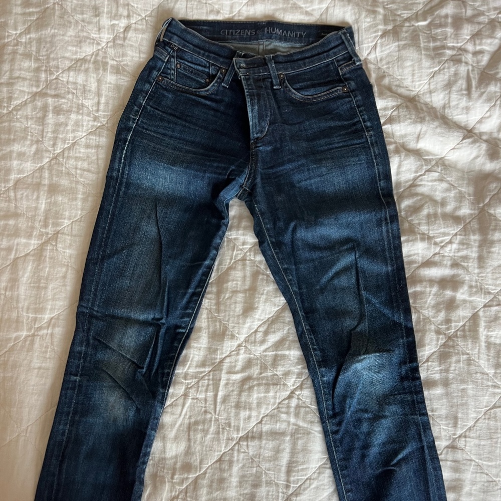 Citizens of Humanity Rocket High Rise Skinny Jeans Black Diamond Size 25